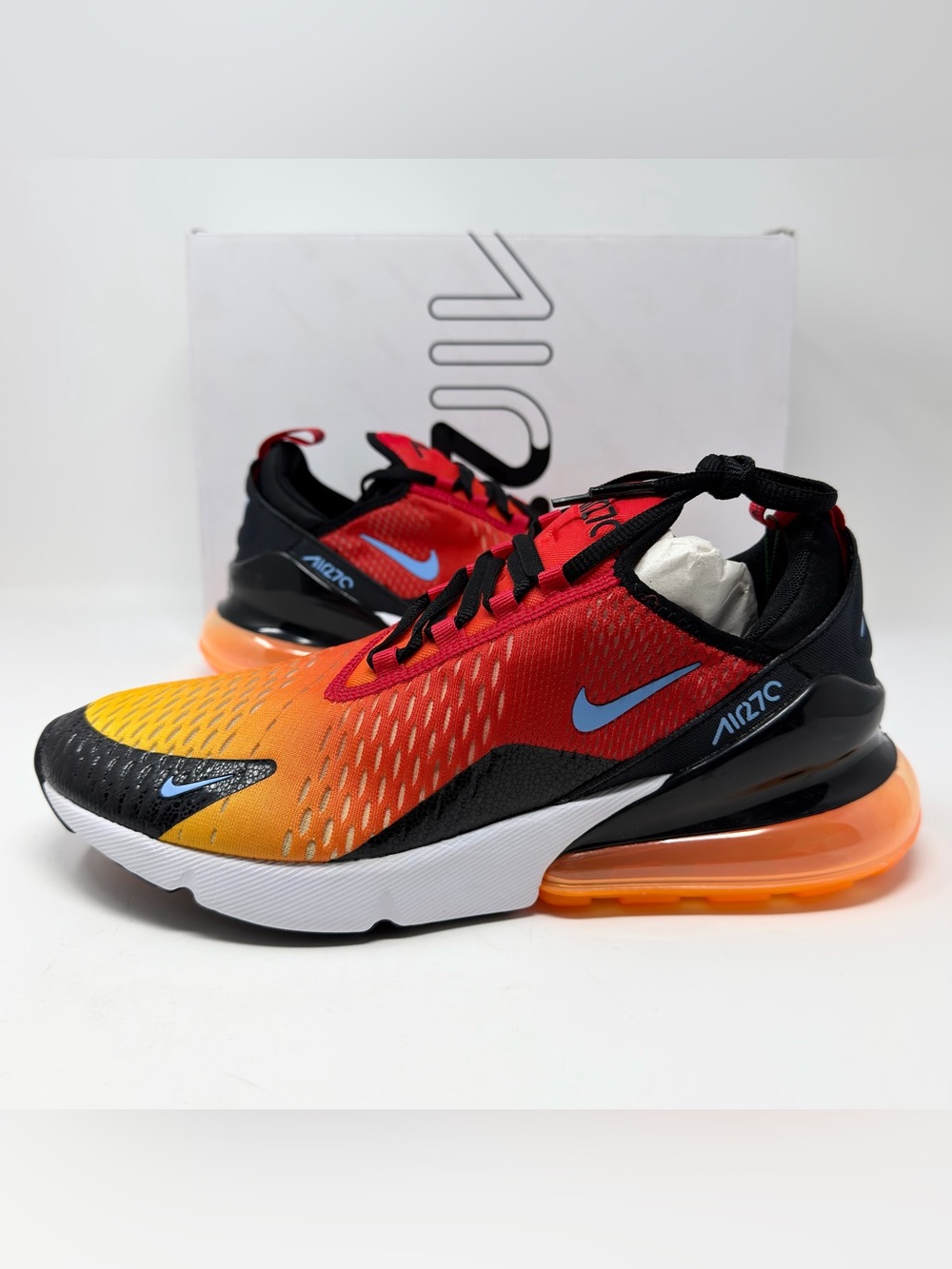 Nike Air Max 270 Sunset Orange Black Shoes Men’s Size 9.5 (DQ7625-600)